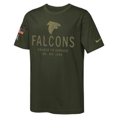 Atlanta Falcons Youth 2025 Salute to Service Sideline Dri-FIT T-Shirt Olive