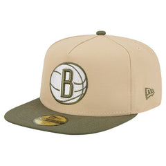 Brooklyn Nets Color Pack Two-Tone 59FIFTY A-Frame Fitted Hat Tan