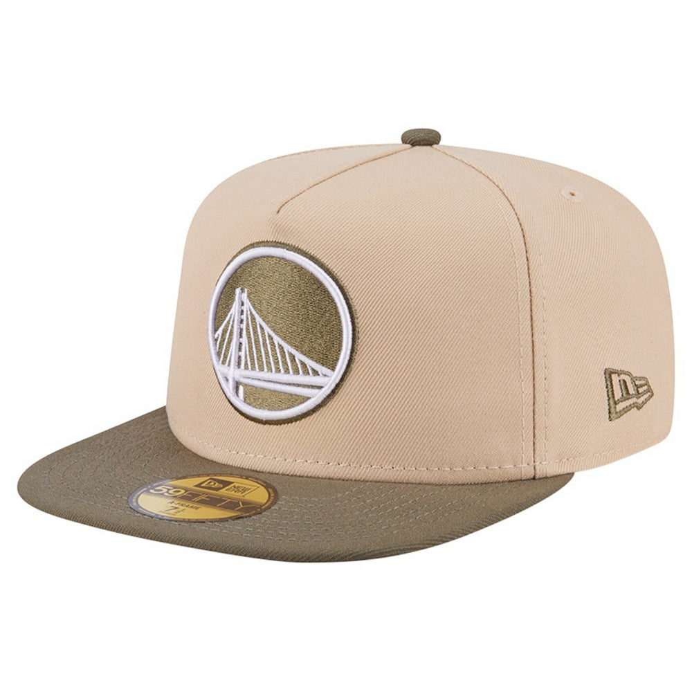 Golden State Warriors Color Pack Two-Tone 59FIFTY A-Frame Fitted Hat Tan