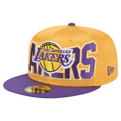 Los Angeles Lakers Satin Two-Tone 59FIFTY Fitted Hat Gold/Purple