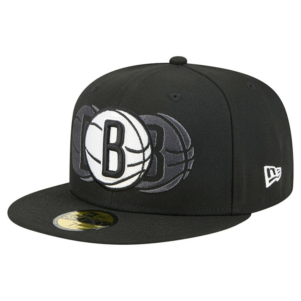Brooklyn Nets Tri-Hit 59Fifty Fitted Hat Black