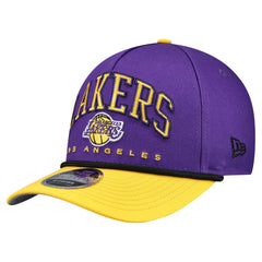 Los Angeles Lakers Bold Arch COOLERA 9FORTY A-Frame M-Crown Adjustable Hat Purple