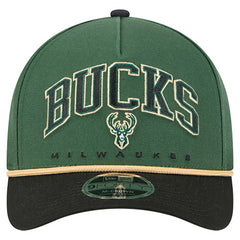 Milwaukee Bucks Bold Arch COOLERA 9FORTY A-Frame M-Crown Adjustable Hat Hunter Green