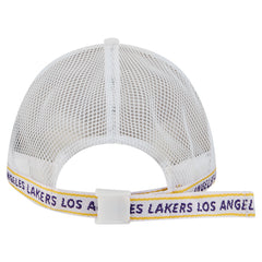 Los Angeles Lakers Featherweight Team Tape 9FORTY M-Crown A-Frame Adjustable Hat White