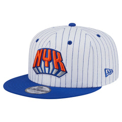 New York Knicks Deceptor Pinstripe 9FIFTY Snapback Hat White