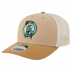 Boston Celtics Two-Tone 9SEVENTY Adjustable Trucker Hat Tan/Light Brown