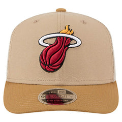 Miami Heat Two-Tone 9SEVENTY Adjustable Trucker Hat Tan/Light Brown