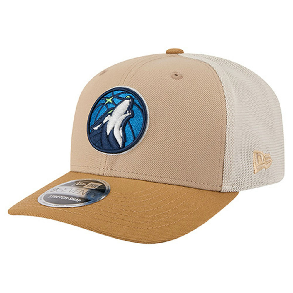 Minnesota Timberwolves Two-Tone 9SEVENTY Adjustable Trucker Hat Tan/Light Brown