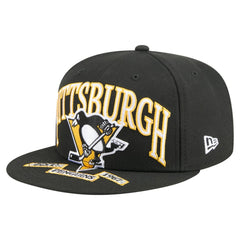 NHL Pittsburgh Penguins New Era Oversized Vintage Arch 59Fifty Fitted Hat - Black