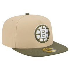 NHL Boston Bruins New Era Color Pack Two-Tone 59FIFTY A-Frame Fitted Hat - Tan/Olive