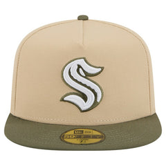 NHL Seattle Kraken New Era Color Pack Two-Tone 59FIFTY A-Frame Fitted Hat - Tan/Olive