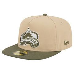 NHL Colorado Avalanche New Era Color Pack Two-Tone 59FIFTY A-Frame Fitted Hat - Tan/Olive