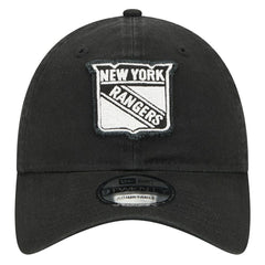 NHL New York Rangers New Era Stamp Fabric Applique 9TWENTY Adjustable Hat - Black