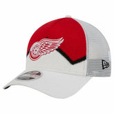 NHL Detroit Red Wings New Era Hockey Sock 9FORTY A-Frame M-Crown Adjustable Trucker Hat - White/Red
