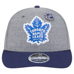 NHL Toronto Maple Leafs New Era Wool Pin Low Profile 9FIFTY Snapback Hat - Gray/Blue