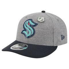 NHL Seattle Kraken New Era Wool Pin Low Profile 9FIFTY Snapback Hat - Gray/Deep Sea Blue