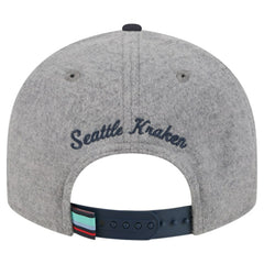 NHL Seattle Kraken New Era Wool Pin Low Profile 9FIFTY Snapback Hat - Gray/Deep Sea Blue