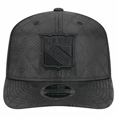 NHL New York Rangers New Era Quilted Nylon 9SEVENTY Adjustable Trucker Hat - Black
