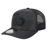 NHL Philadelphia Flyers New Era Quilted Nylon 9SEVENTY Adjustable Trucker Hat - Black