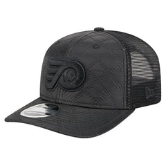 NHL Philadelphia Flyers New Era Quilted Nylon 9SEVENTY Adjustable Trucker Hat - Black