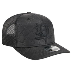 NHL Anaheim Ducks New Era Quilted Nylon 9SEVENTY Adjustable Trucker Hat - Black