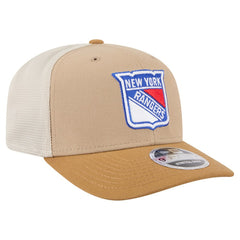 NHL New York Rangers New Era Two-Tone Trucker 9SEVENTY Stretch Snap Adjustable Hat - Tan/Light Brown