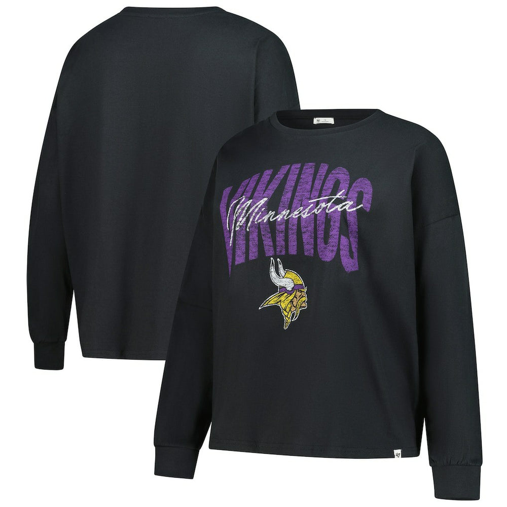 Minnesota Vikings '47 Women's Plus Size Muse Sydney Long Sleeve T-Shirt Black