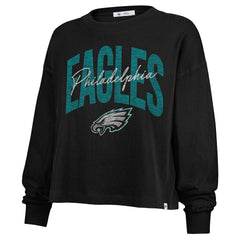 Philadelphia Eagles '47 Women's Plus Size Muse Sydney Long Sleeve T-Shirt Black