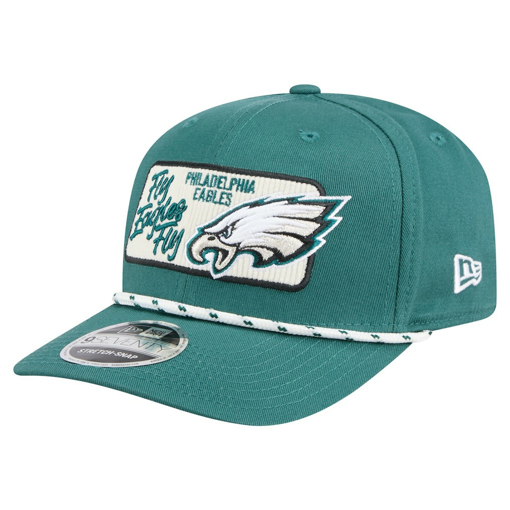 Philadelphia Eagles New Era Chant 9SEVENTY Stretch-Snap Hat Midnight Green