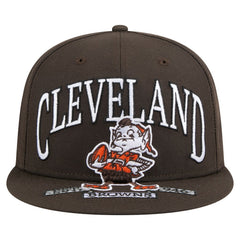 Cleveland Browns New Era Throwback Oversized 59FIFTY Fitted Hat Brown