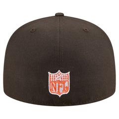 Cleveland Browns New Era Throwback Oversized 59FIFTY Fitted Hat Brown