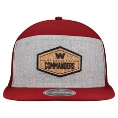Washington Commanders New Era Cork Split Panel 9FIFTY Trucker Snapback Hat Gray/Burgundy