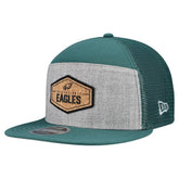 Philadelphia Eagles New Era Cork Split Panel 9FIFTY Trucker Snapback Hat Gray/Midnight Green