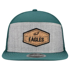 Philadelphia Eagles New Era Cork Split Panel 9FIFTY Trucker Snapback Hat Gray/Midnight Green