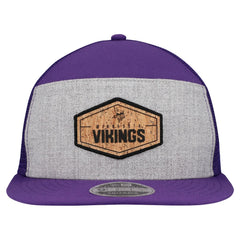 Minnesota Vikings New Era Cork Split Panel 9FIFTY Trucker Snapback Hat Gray/Purple