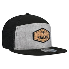 Baltimore Ravens New Era Cork Split Panel 9FIFTY Trucker Snapback Hat Gray/Black