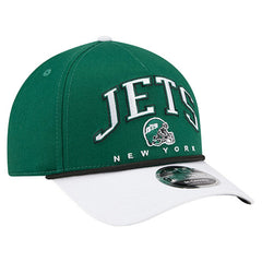 New York Jets New Era Arch COOLERA 9FORTY A-Frame M-Crown Adjustable Hat Green