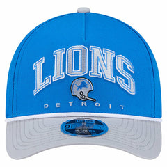 Detroit Lions New Era Throwback Arch COOLERA 9FORTY A-Frame M-Crown Adjustable Hat Blue