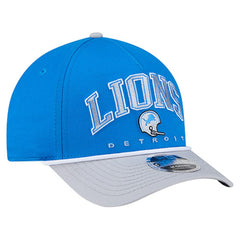 Detroit Lions New Era Throwback Arch COOLERA 9FORTY A-Frame M-Crown Adjustable Hat Blue