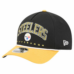 Pittsburgh Steelers New Era Arch COOLERA 9FORTY A-Frame M-Crown Adjustable Hat Black