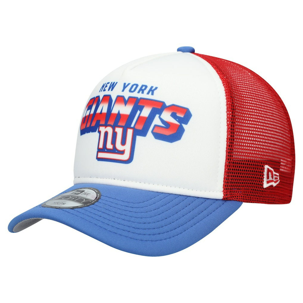New York Giants New Era Youth Streak 9FORTY A-Frame Adjustable Hat White/Royal