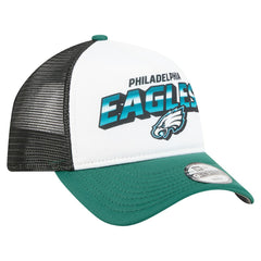 Philadelphia Eagles New Era Youth Streak 9FORTY A-Frame Adjustable Hat White/Green