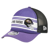 Baltimore Ravens New Era Linear A-Frame 9FORTY Adjustable Hat Purple