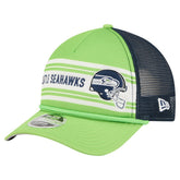 Seattle Seahawks New Era Linear A-Frame 9FORTY Adjustable Hat Neon Green