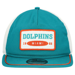 Miami Dolphins New Era Patch 19TWENTY Adjustable Hat Aqua/White
