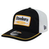 Pittsburgh Steelers New Era Patch 19TWENTY Adjustable Hat Black/White