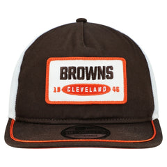 Cleveland Browns New Era Patch 19TWENTY Adjustable Hat Brown/White