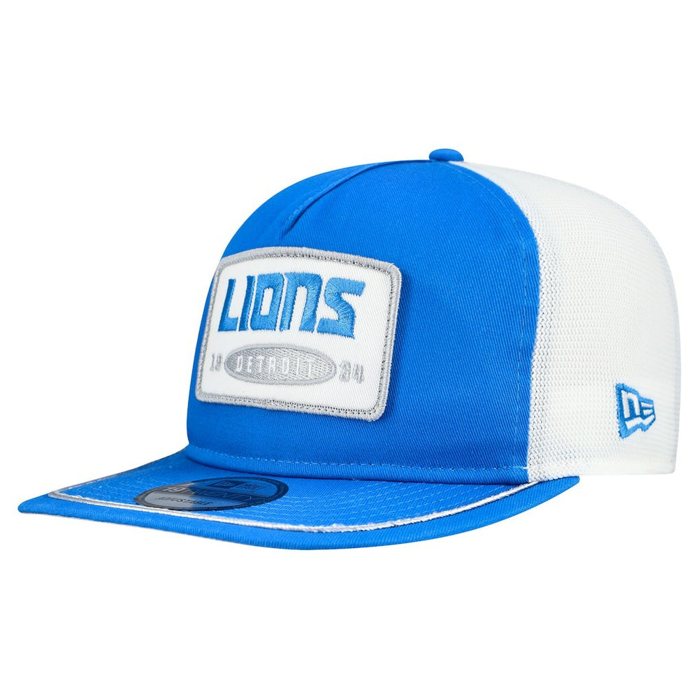 Detroit Lions New Era Patch 19TWENTY Adjustable Hat Blue/White