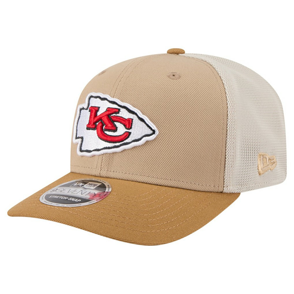 Kansas City Chiefs New Era Two-Tone Trucker 9SEVENTY Adjustable Hat Light Beige