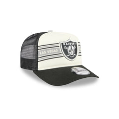 Las Vegas Raiders New Era Banner A-Frame 9FIFTY Trucker Snapback Hat Cream/Black